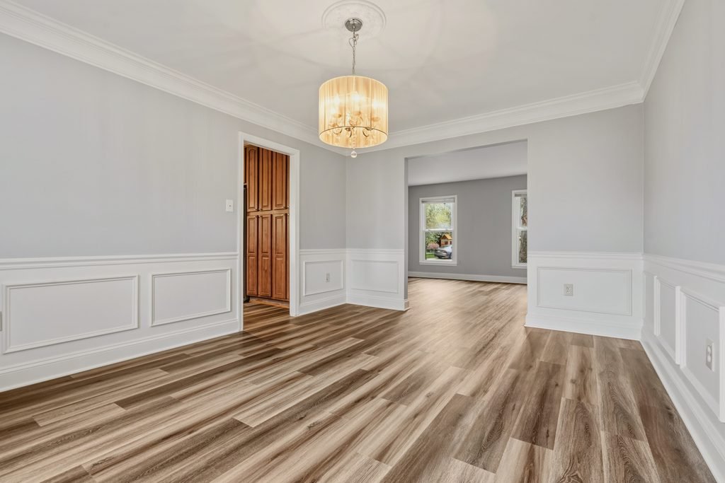 Luxury vinyl plank flooring in a modern home